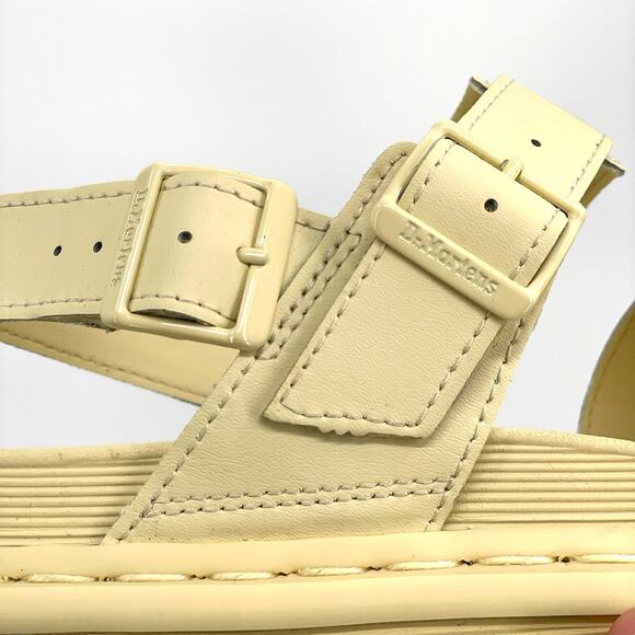 Dr. Martens Voss Mono Sandals Toile Cream Monochrome Pastel Yellow Soft Girl 9 - Picture 7 of 13